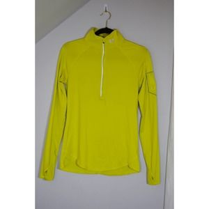 Under Armour highlighter yellow green quarter zip running gear size medium